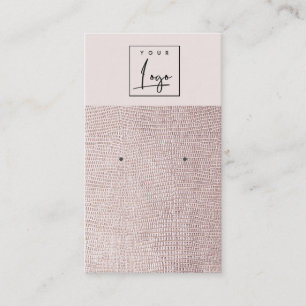 Blush Pearl Leather Texture Earring Display Visitenkarte
