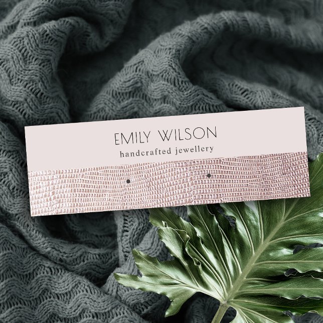 Blush Pearl Leather Texture Stuck Earring Display Mini Visitenkarte (Von Creator hochgeladen)