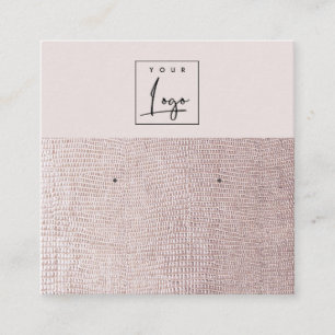 Blush Pearl Leather Texture Stuck Earring Display Quadratische Visitenkarte