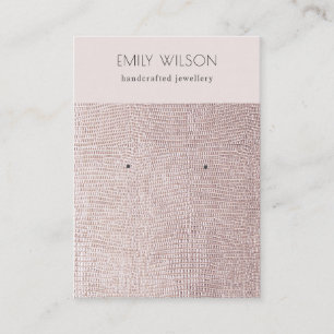 Blush Pearl Leather Texture Stuck Earring Display Visitenkarte