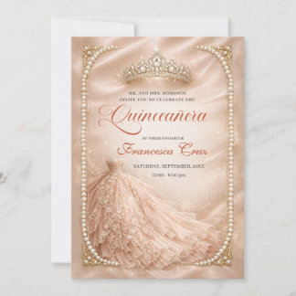 Blush & Pearl Royal Tiara quinceanera  Einladung