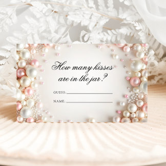 Blush Pearls Wie viele Kisses Bridal Spiel Begleitkarte