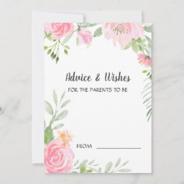 Blush Peonies Baby Duschberatungskarten Hinweiskarte