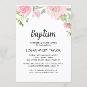 Blush Peonies Baptisse Einladung