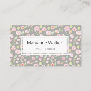 Blush Peonies Business Card Visitenkarte