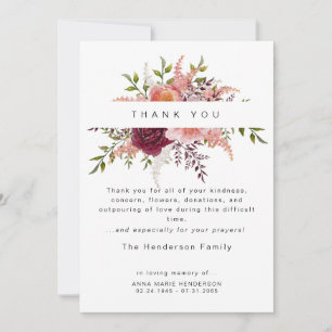 Blush Peonies Floral Bereavement Beerdigung Danke