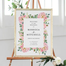 Blush Peonies Hydrangea Eucalyptus Wedding Welcome