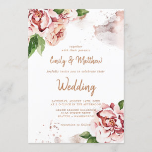 Blush Peonies Moderne Abstrakte Imitate Glitzer Ho Einladung