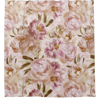 Blush Peonies Springblumen Opulenter Garten Duschvorhang