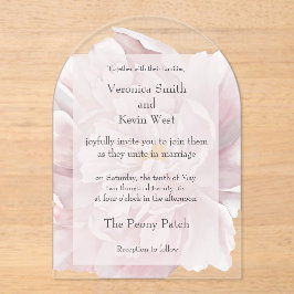Blush Peony Clear Acrylic Hochzeitseinladung Acryleinladungen