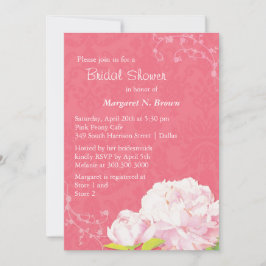 Blush Peony Coral Pink Brautparty Einladung