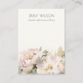 Blush Peony Flora Watercolor Blank Juwelier Displa Visitenkarte