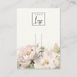 Blush Peony Floral Logo Haarbin Juwelier Display Visitenkarte