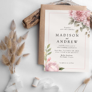 Blush Peony Garden Invitation de mariage