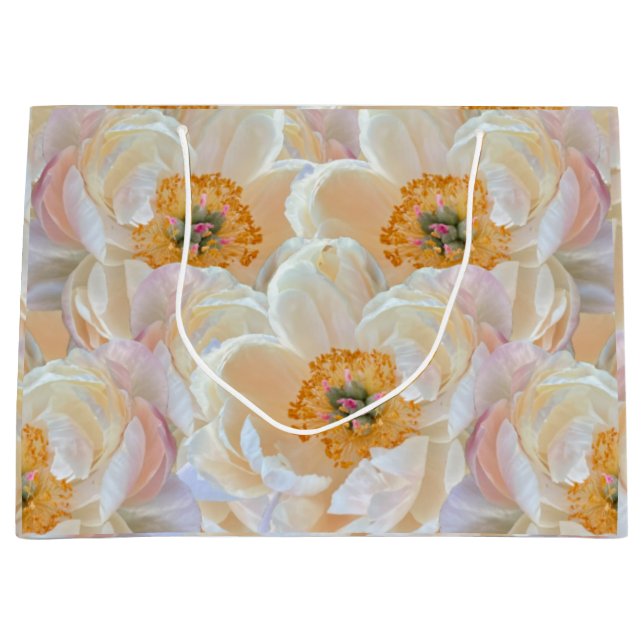 Blush Peony Gift Bag Große Geschenktüte (Vorderseite)