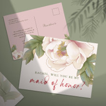 Blush Peony werden Sie mein Trauzeugin Vorschlag