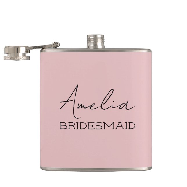Blush Personalisiert Bridesmaid Flachmann (Geöffnet)