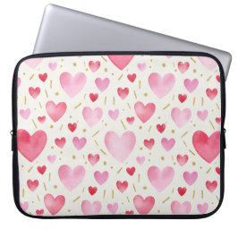 Blush Petal Watercolor Hearts Laptopschutzhülle