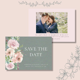 Blush Petals & Sage Succules Minimal botanisch Save The Date
