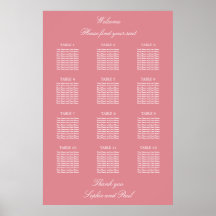 Blush Pink 12 Tabelle Hochzeitskartentabelle Poste
