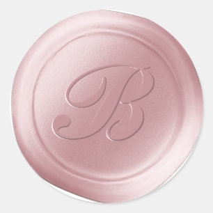 Blush Pink 1 Letter Monogram Wax Siegel Stickers