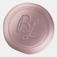 Blush Pink 2 Letter Monogram Wax Siegel Stickers
