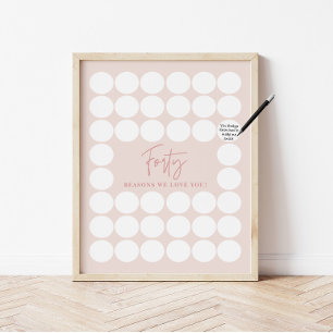Blush Pink 40 Gründe, warum wir dich lieben Geburt Poster