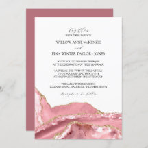 Blush Pink Agate Moderne Hochzeit