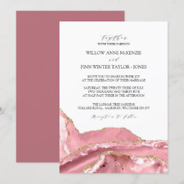 Blush Pink Agate Moderne Hochzeit Einladung