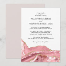 Blush Pink Agate Moderne Hochzeit