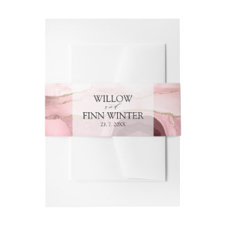 Blush Pink Agate Moderne Hochzeit Einladungsbanderole