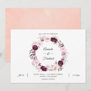 Blush Pink and Deep Velvet Wedding Einladung