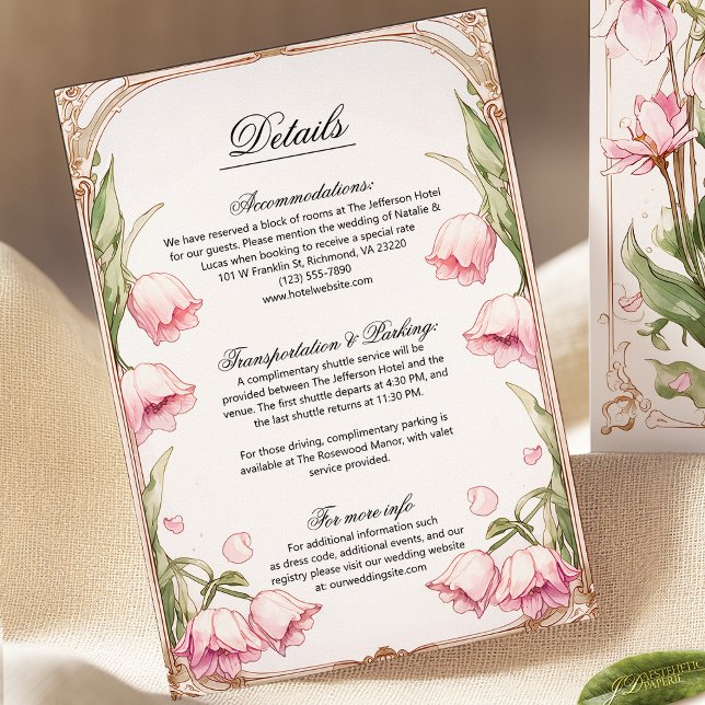Blush Pink and Gold Floral Wedding Card (Von Creator hochgeladen)