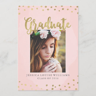 Blush Pink and Gold Luxury Graduation Einladungen
