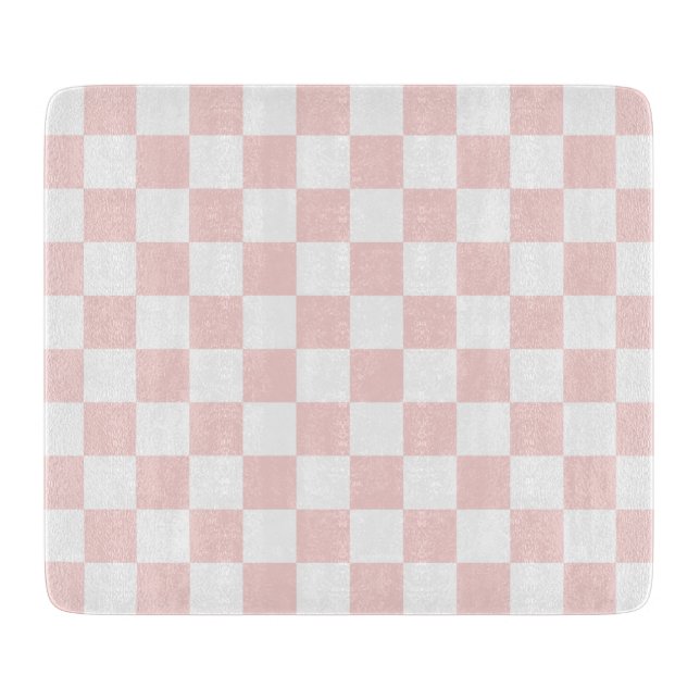 Blush Pink and White Checkered Schneidebrett (Vorderseite)