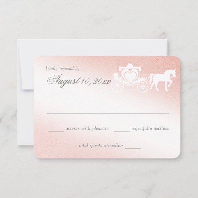 Blush Pink Antwortkarte für die märchenhafte Beför RSVP Karte (Vorderseite)