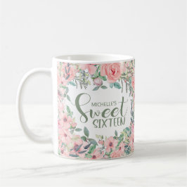 Blush Pink Aquarell Blumensüß 16 Kaffeetasse