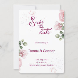 Blush Pink Aquarell Blumenzwiebeln Einladung