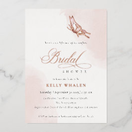Blush Pink Aquarell Butterfly Brautparty Folieneinladung