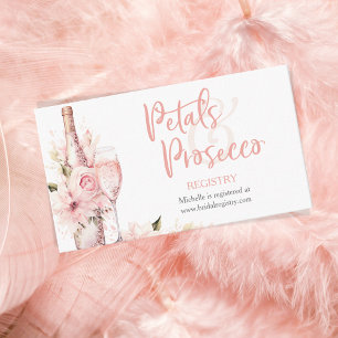 Blush Pink Aquarell Petals und Prosecco Register Begleitkarte