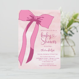 Blush Pink Aquarellbow Babydusche Einladung
