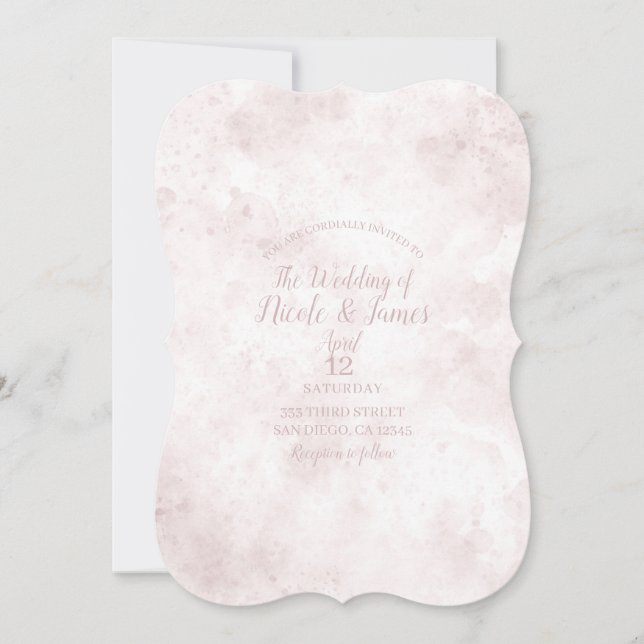 Blush Pink Aquarellfarben Brandsteine Moderne Glam Einladung (Vorderseite)