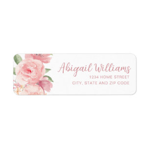 Blush Pink Aquarellfarben Rose Rücksendeadresse
