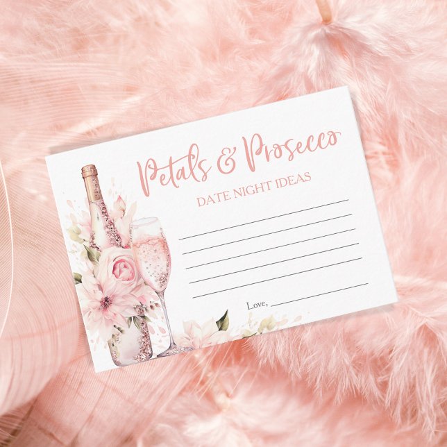 Blush Pink Aquarelltaschen & Prosecco Date Game Begleitkarte (Von Creator hochgeladen)