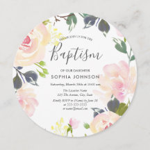 Blush Pink Aquarelltaufe Taufe der Blumen Christen