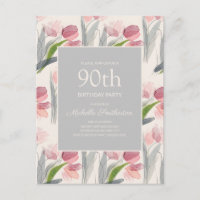 Blush Pink Aquarelltulpen Creme White 90.