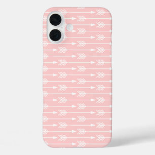 Blush Pink Arrows Pattern iPhone 16 Plus Hülle