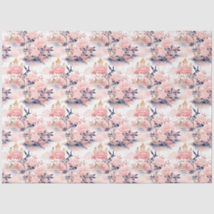 Blush Pink Asian House Blumendekouver Seidenpapier