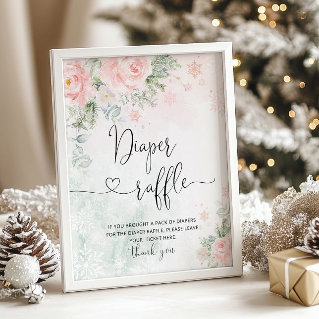 Blush Pink Baby es ist kalt draußen Windelraffle Poster (Von Creator hochgeladen)