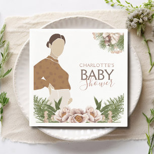 Blush Pink Babydusche Aquarell Bläserfarben Serviette